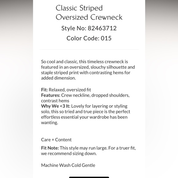 🧡💙FREE PEOPLE STRIPPED OVERSIZED CREW NECK SWEATSHIRT - Picture 11 of 11